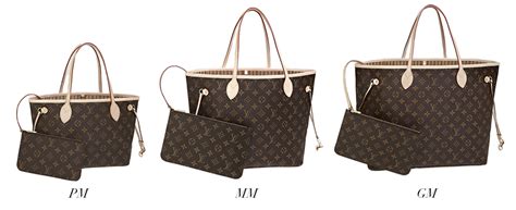 louis vuitton size pm mm gm|louis vuitton neverfull mm size.